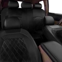 Funda de Asiento de Coche Universal de Cuero PU Protector Completo Anti-Rasguños Apto para Sedán SUV Camioneta - details 3