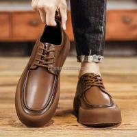 Nueva venta al por mayor, zapatos Vintage de cuero transpirable de verano para hombre, zapatillas clásicas con cordones de vaca Real, zapatillas antideslizantes de alta calidad 44 - details 1
