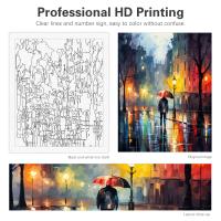 RUOPOTY Cuadro de Pintura al Estilo Abstracto Night Street para Adultos Kit de Pintura por Números Película de Lienzo Regalo DIY Paisaje para Casa Tamaño 40x50cm - details 2