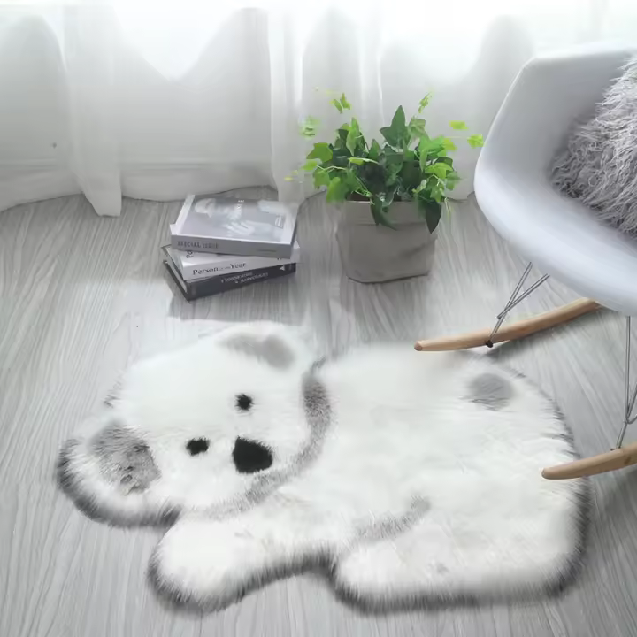 Alfombra mullida con forma de Animal Koala de dibujos animados, colchón, sala de estar, estudio, dormitorio, sofá, alfombra Artificial, 60x90cm - 1