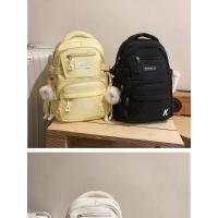 Nombre: mochila ligera y elegante con múltiples bolsillos para el trabajo, mochila escolar para estudiantes, con colgante, Color - details 12
