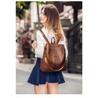 Mochila Retro de cuero suave para mujer, mochila multifuncional de gran capacidad, bolso de viaje de ocio, tendencia popular - details 8