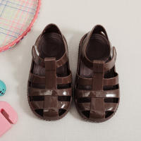 Sandalias con velcro para niños verano 2025 nuevo color sólido niños y niñas bolsa cabeza hueco suela suave bebé jalea sandalias - details 30