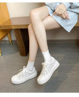 Pastel de queso nova tendencia color coincidencia plataforma tablero casual zapatos versátil aumento de altura cabeza redonda zapatos blancos - details 17