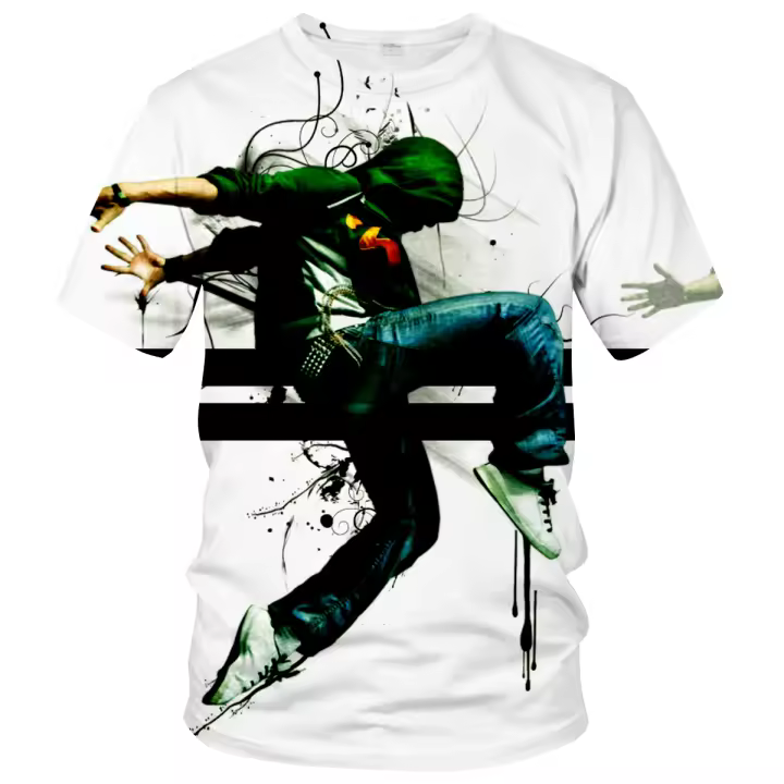 Nuevos hombres y mujeres hip hop patrón 3D impresión casual manga corta Camiseta, novedad ropa - 1