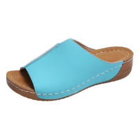 Sandalias de Cuña para Mujer Nueva Moda de Verano Punta Abierta Cómodas Transpirables con Hebilla Zapatos para Mujer Color Blanco - details 7