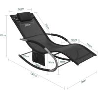 jardín Mecedora con reposapiés Tumbona ergonómica Negro OGS28-SCHx2 ES - details 2