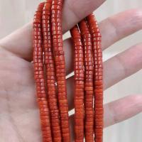 2x5mm pequeña forma escamosa tubo rojo columna Natural mar bambú Coral joyería DIY cuentas espaciadoras sueltas 15" - details 2