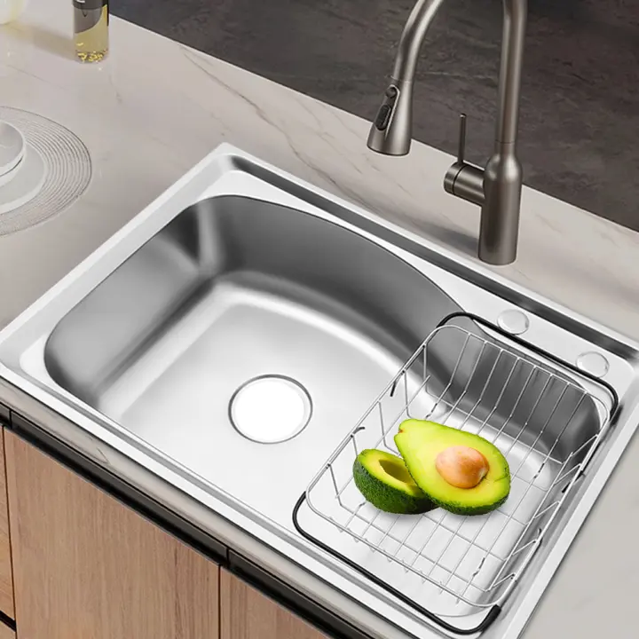 Lavabo de Acero Inoxidable Montado en la Countertop Duradero, Bellezo, Rendimiento Bueno 65×44×22cm - 1