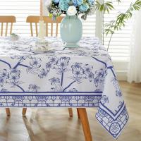 Mantel impermeable rectangular de primavera de verano, azul y blanco alternados, decoración de mesa de boda, hogar, cocina, restaurante - details 5
