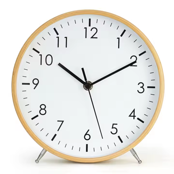 Reloj de pared redondo de 22cm, sala de estar, reloj silencioso, reloj de mesa de escritorio - 1