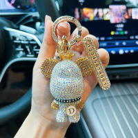 Llavero Creativo de Panda con Diamantes Incrustados Placa de Matrícula Anti-Perdida para Coche Regalo - details 8