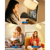 Lámpara de Pie Minimalista Pantalla de Lino Beige, Bombilla LED, Ajustable para Dormitorio, Salón, Oficina Dorado - details 5