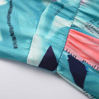 Vestidos largos con cuello en V para mujer, sin mangas, cintura alta, playa, Maxi, azul, rosa, estampado S - details 9