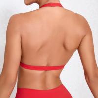 Top deportivo con escote en V profundo para mujer, sujetador Halter con espalda abierta para Yoga, almohadillas para el pecho desmontables, Top corto de entrenamiento, Fitness, Pilates - details 10