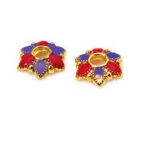 Tapetes de Flores de Brasso Dorado 18K 30PCS Accesorios de Joyería DIY de Alta Calidad - details 0