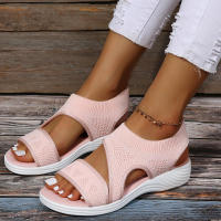 Sandalias Romanas de Verano para Mujer, Plataforma con Cuña, Rosa/Azul/Negro - details 4