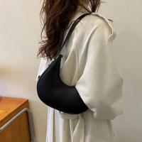 Bolso Hobo de media luna para mujer, bolso de diseñador de lujo, cuero PU suave, Color puro, hombro cruzado - details 4