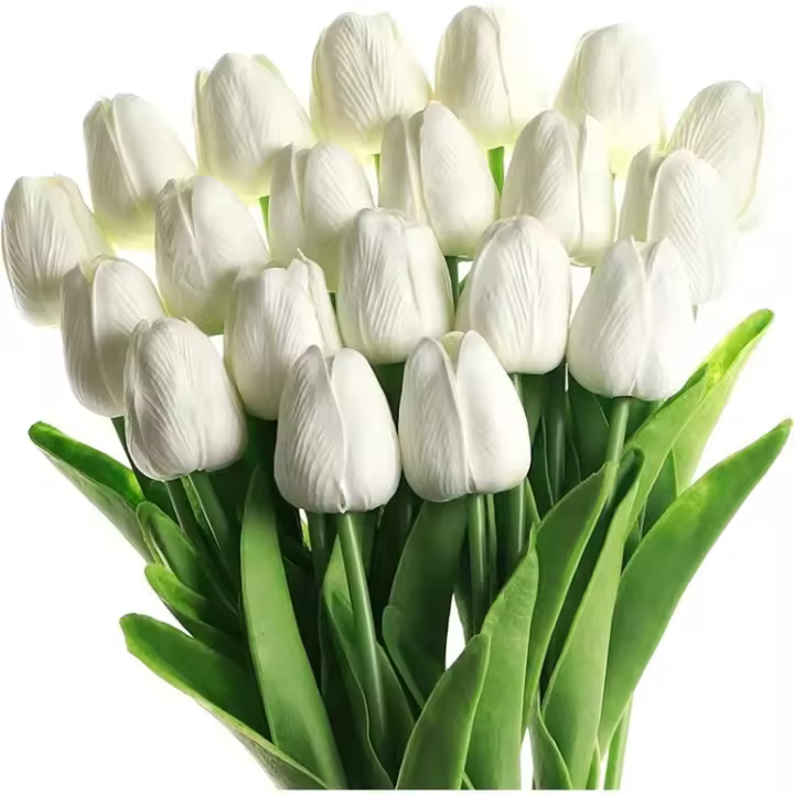 Ramo de Tulipanes Artificiales 29cm, 3/5Pcs Ideal para Decoración de Boda, Ceremonia, Hogar, Jardín - 1