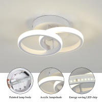 Plafón de Techo LED Redondo Blanco 22W GOECO, Luz Blanca 6500K, Aluminio,  25x17x9 cm - details 10