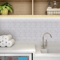 Pegatina de Pared de Azulejos  Self Adhesive New3D Decorativa para Cocina Baño Sala de Estar Mosaico de Ladrillos Método de Decoración Peel y Stick - details 0