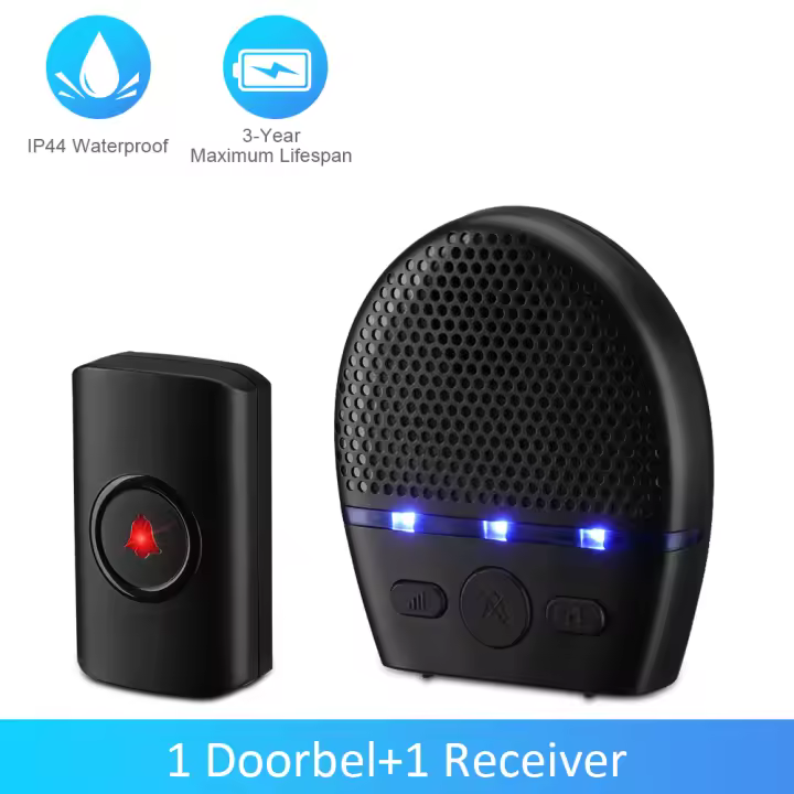 Timbre de Puerta Inalámbrico Impermeable Pulsador de Botón de Casa Inteligente con Pantalla Táctil - 1
