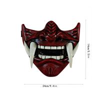 Máscara De media cara japonesa Hannya De mon Oni sam-uru NOH Kabuki Prajna Devil Cosplay - details 8