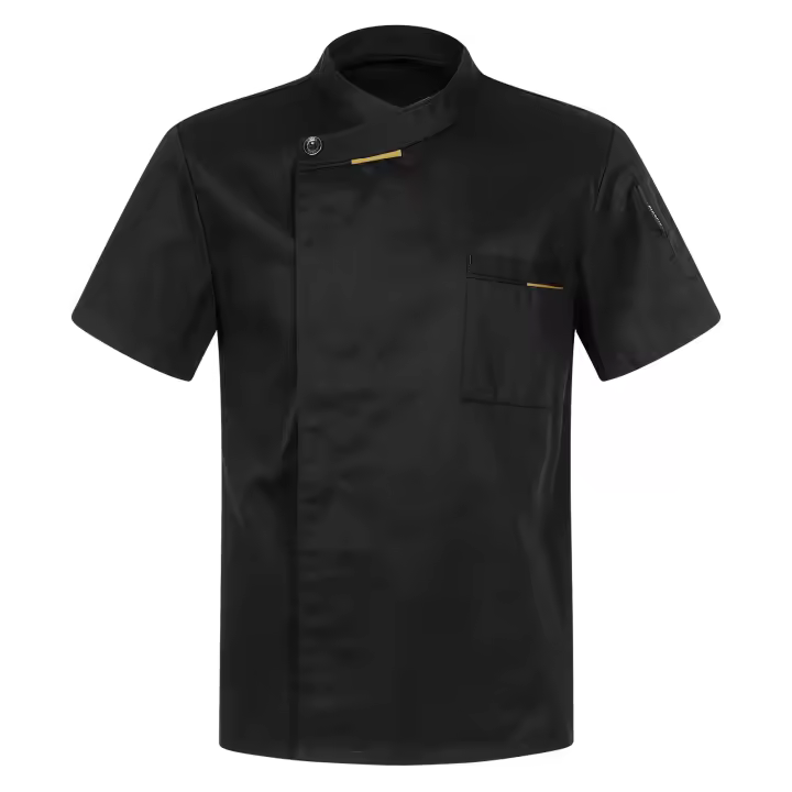 Camisa de Chef para hombre, uniforme de trabajo, abrigo de Chef con cuello cruzado, cocina, restaurante, Hotel, chaqueta de cocina Unisex con bolsillos, Tops de Chef - 1