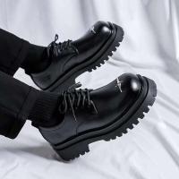 Nuevos zapatos formales informales de negocios de cuero PU con punta de acero con cordones, cómodos y a la moda - details 1