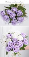 Rosas artificiales realistas para decoración del hogar, rama de flores rojas, rosas falsas para boda, 3/5/10/20 piezas - details 5