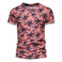 Novedad de verano, camiseta estampada, camisa de fondo para hombre con cuello redondo a la moda, top informal para hombre - details 20