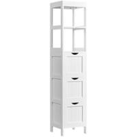 Armario Baño Columna con Estante Mueble Baño Suelo de Madera Armario de Almacenaje Organizador para Salón Cocina 50x30x92,5cm - details 8