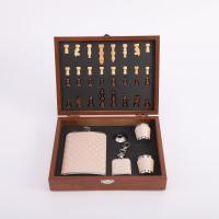 Set Premium Vino/Whisky con Ajedrez - Caja Madera Noble, Acero Inox y Cuero PU, Incluye Sacacorchos + Copa 225ml + Pipa, Ideal para Regalos de Hombre, Camping y Fiestas - details 9