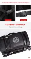 Nueva mochila de senderismo impermeable de PU para viajes al aire libre - details 7