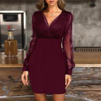 Vestido de moda con cuello en V, ropa de mujer. - details 3