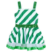 Traje de baile de Navidad para niñas, vestido tutú de ballet con bastón de caramelo a rayas, leotardo gimnástico para patinaje artístico, ropa de baile para fiestas navideñas - details 3