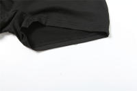 Conjunto corto ajustado de verano, nuevo, a la moda, de color sólido, sin tirantes, con cuello halter y lazo para mujer - details 16