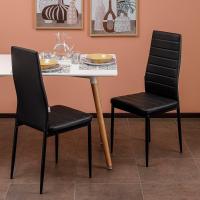 Sillas de Comedor de 4 Piezas Elegantes Resalto Alto, Asiento Ergonómico, Diseño con Costuras Decorativas Material de Piel Sintética, Estructura de Acero - details 22