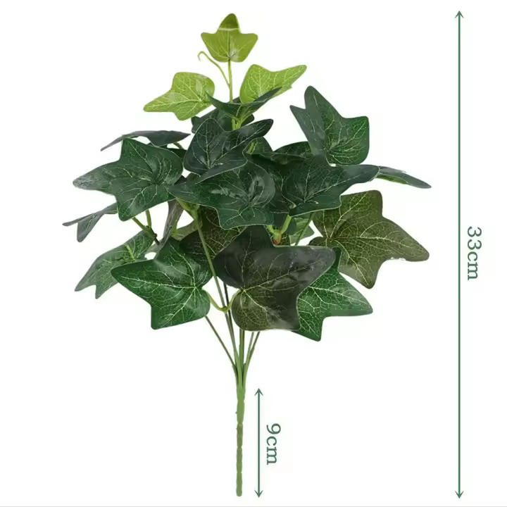 7 cabezas de hojas de plantas verdes artificiales, hoja de Perilla, plantas en macetas verdes grandes, planta falsa de plástico realista, decoración de Hotel y restaurante - 1