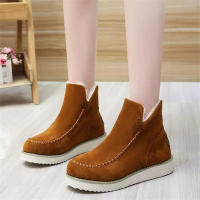 Botines de algodón para mujer, botas de nieve cálidas de felpa con suela gruesa a la moda para invierno 2023 - details 4