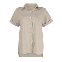 Camisa Simple y a la Moda para Mujer Algodón y Lino Informales, Clásicas con Manga Corta y Borlas - details 53