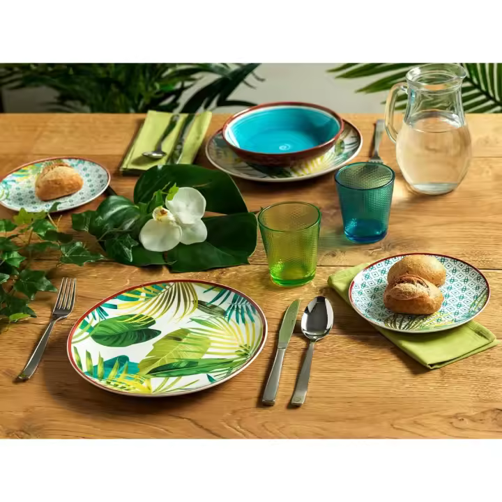 Vajilla de 18 piezas, Porcelana, Multicolor, 9,12 kg - 1