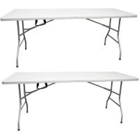 Mesa Plegable Rectangular 180x70x74cm Catering |   Mesa de resina con patas de acero plegables para eventos y terrazas |   Unidad (Blanca) - details 32