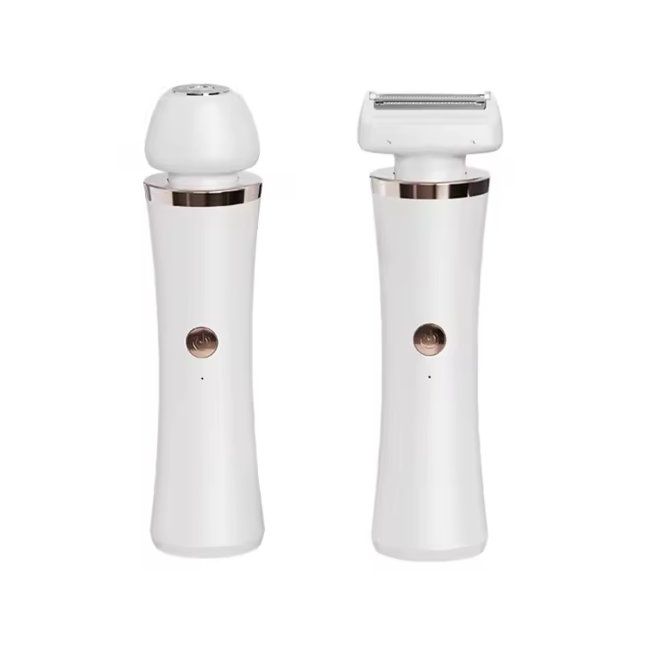 Removedor de vello facial para mujeres - Dispositivo de afeitadora eléctrica indolora para depilación facial 2 en 1 - Recortador facial impermeable y depiladora corporal - Maquinilla de afeitar recargable con 2 cabezales para labios, brazos, piernas, - 1