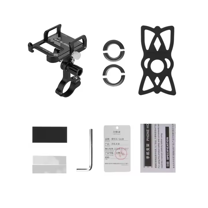 Soporte de Manillar Giratorio 360 Grados para Bicicleta GUB PLUS 15 Montaje Fijo de Teléfono Móvil para Motocicleta y Bicicleta Eléctrica Material de Aleación de Aluminio - 1