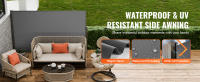 SucceBuy Toldo lateral retráctil, pantalla de privacidad para exteriores, divisor de habitación de poliéster impermeable y pantalla contra el viento - details 0