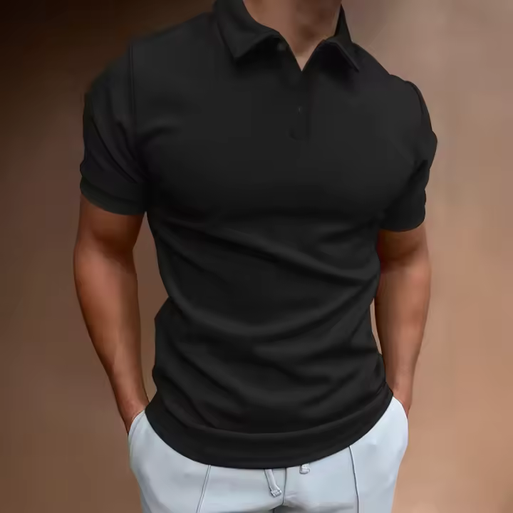 Nueva Camiseta Polo de Manga Corta para Hombre Camiseta Casual de Verano Fina de Gran Talla con Correa - 1