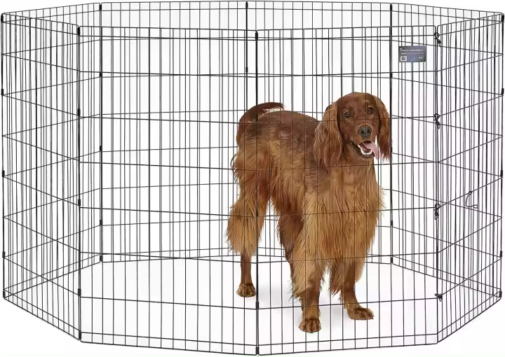 MidWest Homes for Pets modelo 550-42 Parque o corralito para perros sin puerta, 60,96 x 106,68 cm, con revestimiento en negro - 1