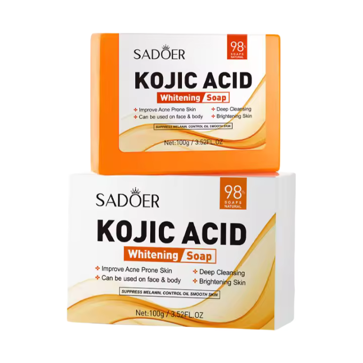 SADOER Jabón Facial de Ácido Kójico, espuma de lavado de cara, limpiador Facial, hidratante, Control de aceite, baño corporal, jabón hecho a mano - 1