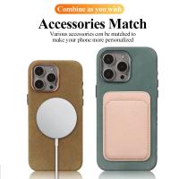 Funda de lujo para iPhone 15 Pro Max Cuero genuino Magsafe Cubierta completa - details 6